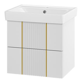 Подвесная тумба под раковину Brevita Vega VEG-09060-0102Я 60см белый/золото